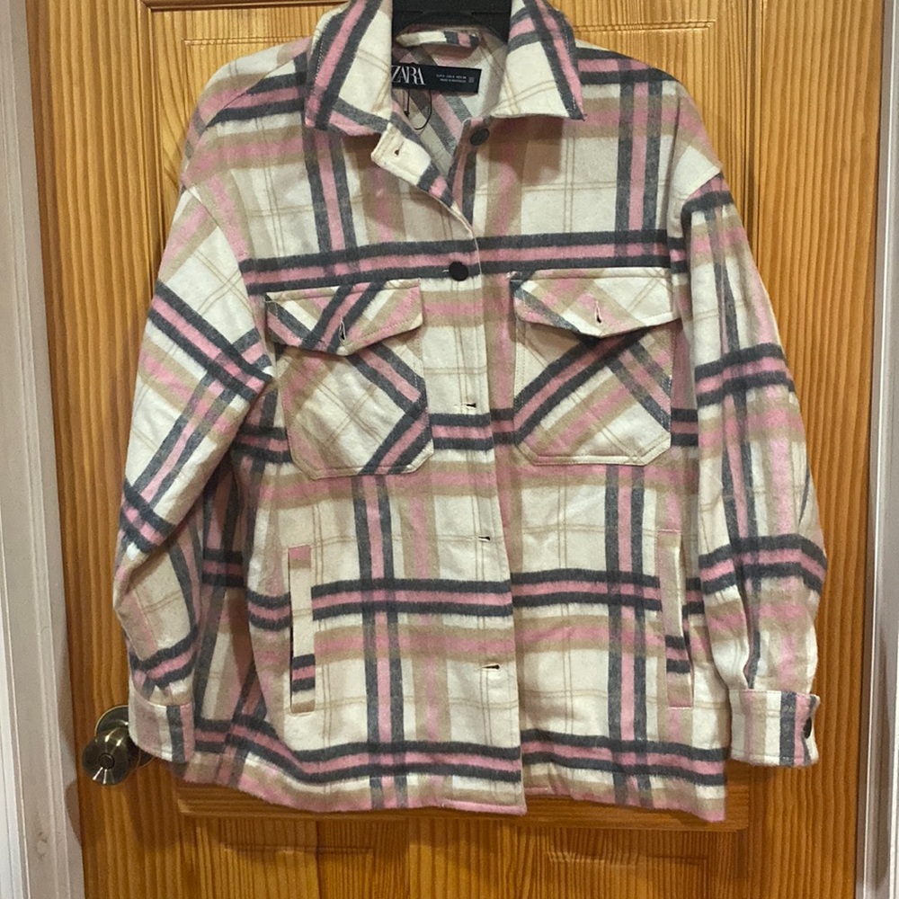 Pink Zara plaid jacket